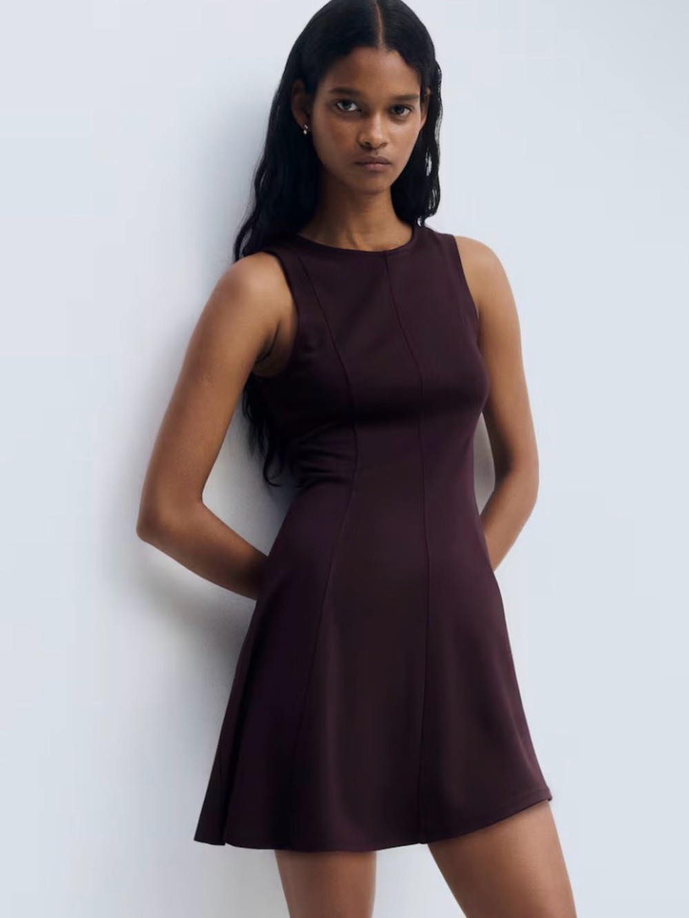 H&M PONTE DRESS WITH FLARED SKIRT